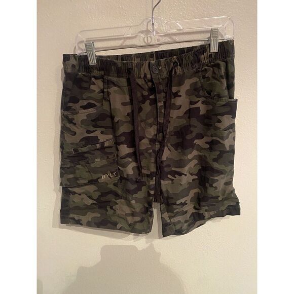 Bylt Weekender Shorts Mens Medium Camo Ripstop Elastic Waist Drawstring - Picture 1 of 8